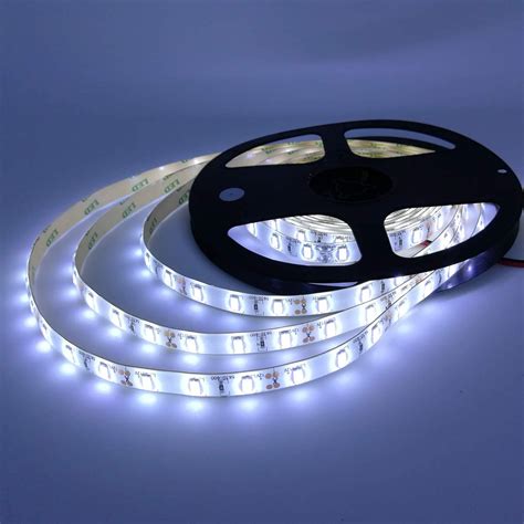 YUNBO LED Flexible Strip Lights Cool White 6000-6500K Waterproof 12V LED Tape Lights Cuttable ...