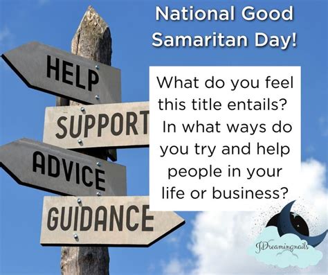 National Good Samaritan Day | National and international days, Interactive posts, National days