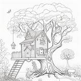 Treehouse 4  Coloring Pages 5 Etsy sketch template