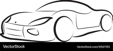 Car silhouette logo sketch Royalty Free Vector Image