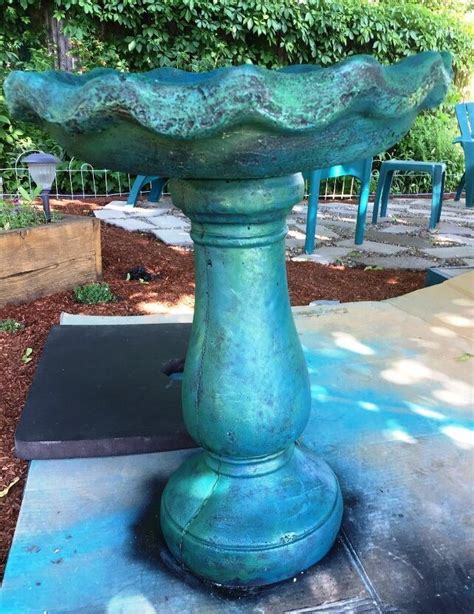 How I Painted a Cement Birdbath | Bird bath, Concrete bird bath, Bird ...