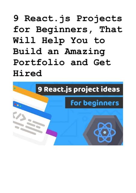 React projects for beginners | PDF