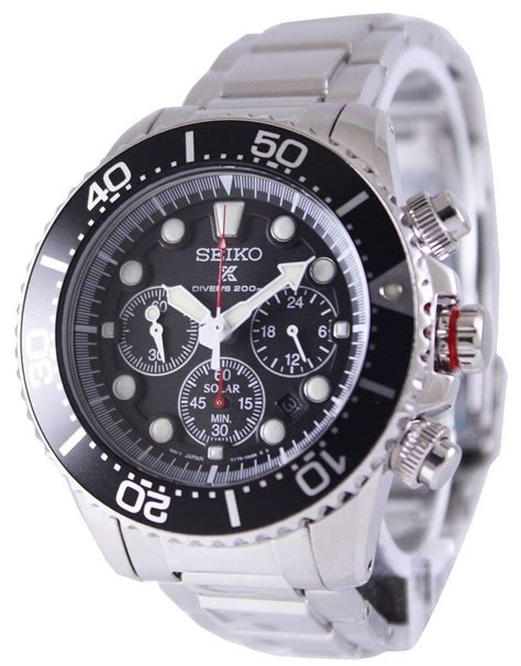 Đồng hồ đeo tay nam Seiko Solar Chronograph thợ lặn SSC015 SSC015P1 SSC015P Đồng hồ nam vi