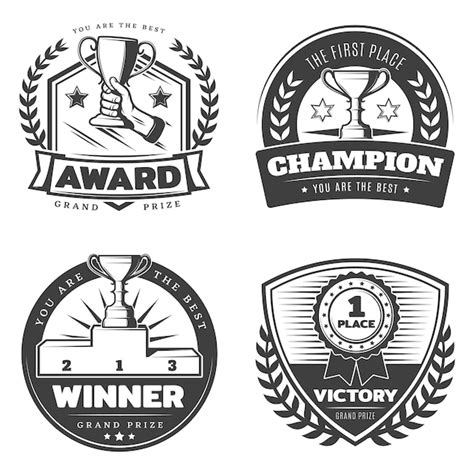 Free Vector | Vintage Sport Prizes badge Set