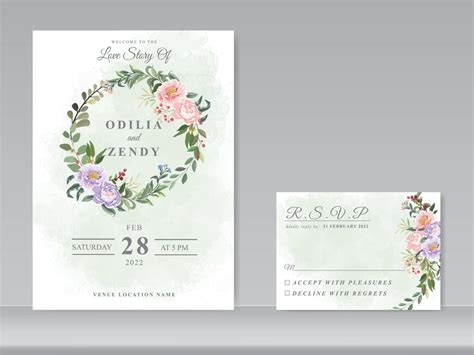 Lavender Wedding Card Vector Art, Icons, and Graphics for Free Download