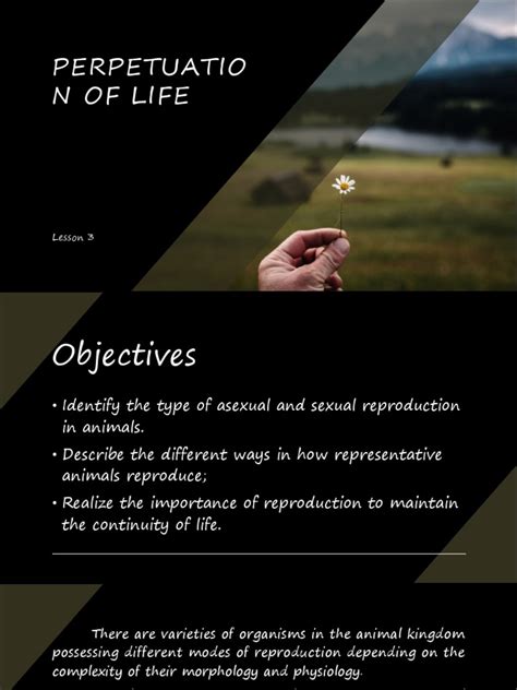 Earth and Life Science - Lesson 3 - Perpetuation of Life | PDF | Reproduction | Sexual Reproduction