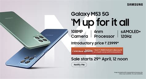 Samsung Galaxy M53 5G with 108 MP Quad Camera, Launched in India at introductory price of Rs ...