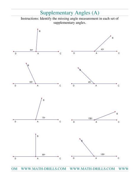 Supplementary Angles (A)