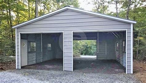 24x30 Enclosed Steel Garage | 24x30 Metal Garage in 2021 | Metal garage ...