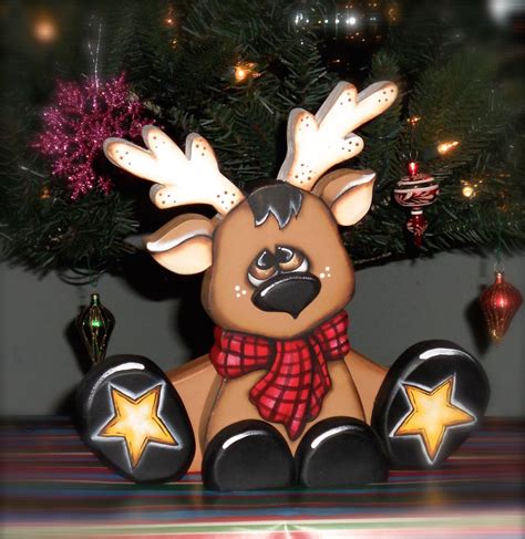 Cute reindeer shelf sitter handmade woodcraft, made to order ...