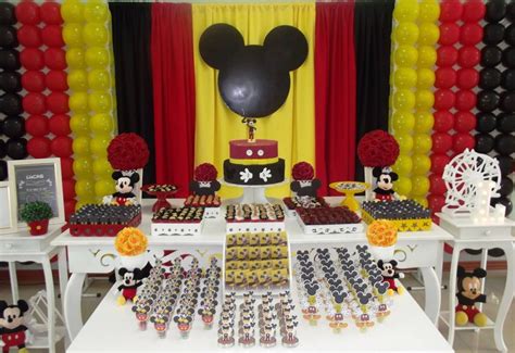 Mickey Mouse Themed Birthday Party with Food and Desserts