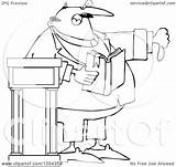 Royalty Free Vector Clip Art Illustration Of A Black And White Preacher  sketch template