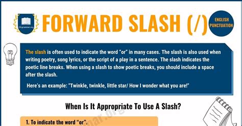 The Proper Use of the Forward Slash in English - ESL Grammar