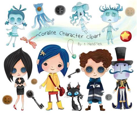 Cute Coraline character clipart instant download PNG file | Etsy | Coraline characters, Coraline ...