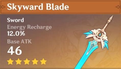 Skyward Blade - Sword Stats, Passive, and Materials - Genshin DB