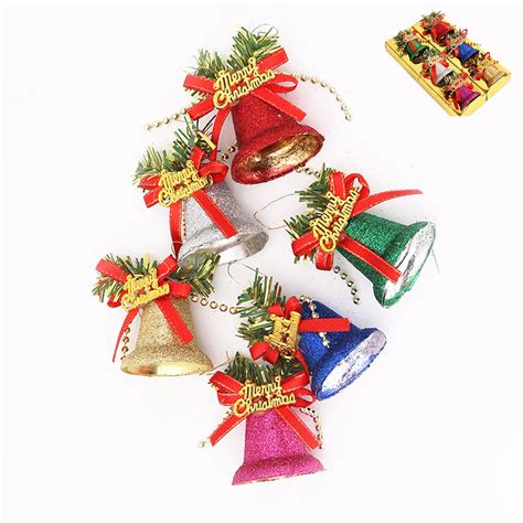 LSLJS Christmas Bell Decorations for Xmas Christmas Tree Ornaments, 6 ...