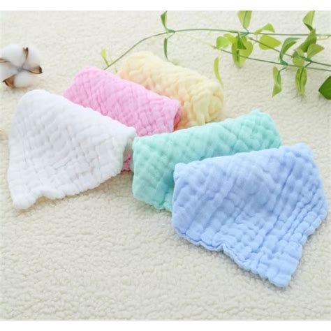 Baby Face Towel 30x30 cm Soft Cotton 6 Layer Gauze Muslin Bimpo for Babies Wash Cloth | Shopee ...