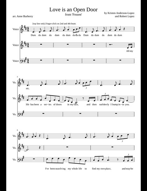 Love is an Open Door sheet music for Voice download free in PDF or MIDI