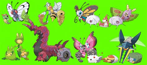 Pokemon: 3-Stage Families - Bug Types by quintonshark8713 on DeviantArt