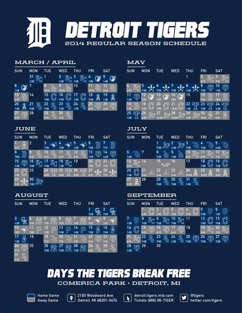 Printable Detroit Tigers Schedule