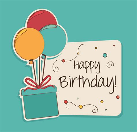 Cartoon style Happy Birthday greeting card template 03 - Vector ...