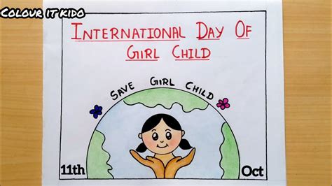 International day of girl child Drawing | Save girl child Drawing easy | Beti bachao Beti padhao ...