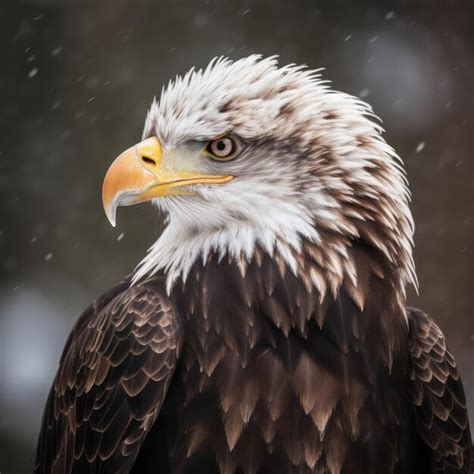 Premium AI Image | A bald eagle with a yellow beak and a white beak ...