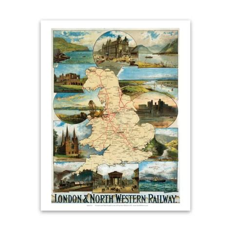 LONDON AND NORTH Western Railway Map 28x35cm Art Print Vintage Railway Posters £9.99 - PicClick UK