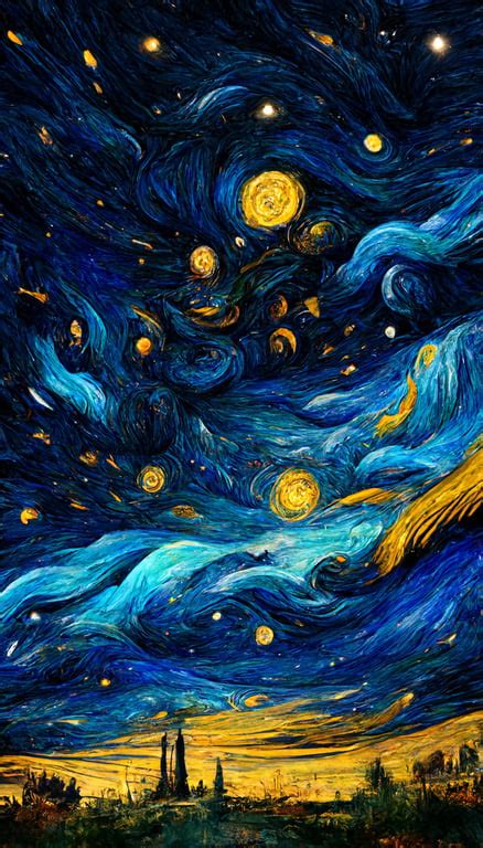 Starry Night Background Van Gogh