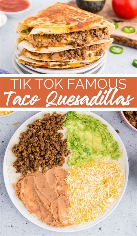 this taco quesadilla is loaded with ground beef, cheese and salsa