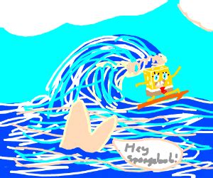 Spongebob surfing - Drawception