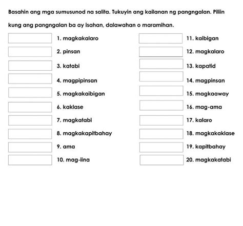 Kailanan ng Pangngalan C worksheet | Workbook, Worksheets, School subjects