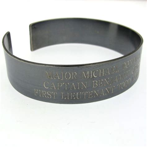 Black KIA Engraved Bracelet -Memorial Jewelry- Soldier gift hero cuff - Nadin Art Design ...