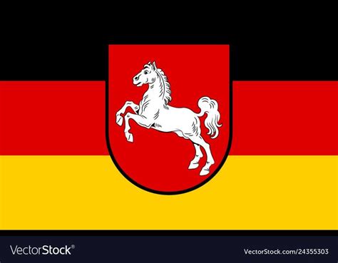 Flag of Lower Saxony, Germany, vector image. | Lower saxony, Flag of europe, Germany flag