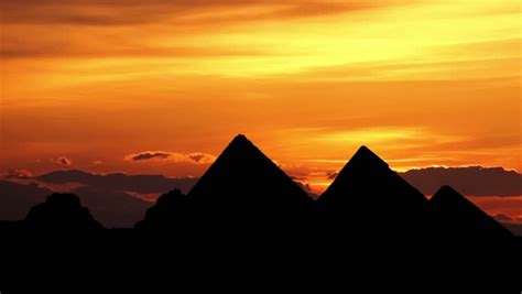 Sunrise Behind Great Pyramids In Giza Valley, Cairo, Egypt Stock Footage Video 6748294 ...