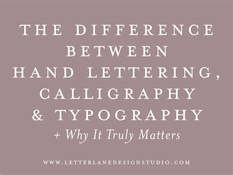 The Difference Between Hand Lettering, Calligraphy and Typography ...