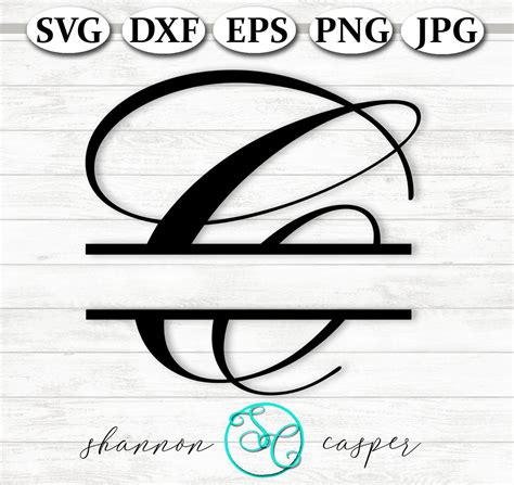 Split Monogram SVG Letter C for Cricut and Silhouette Digital - Etsy