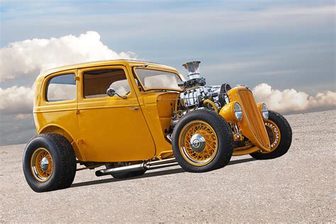 Vintage Ford Hot Rod In Yellow Photograph by Gill Billington