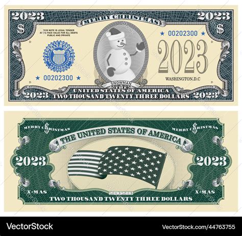 2023 us dollar banknote holiday money merry Vector Image