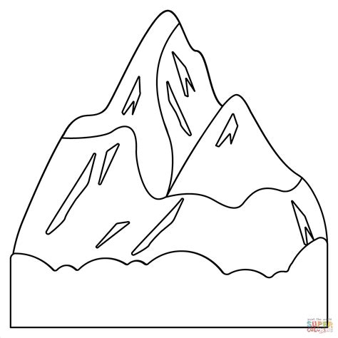 Snow Capped Mountain Emoji coloring page | Free Printable Coloring Pages