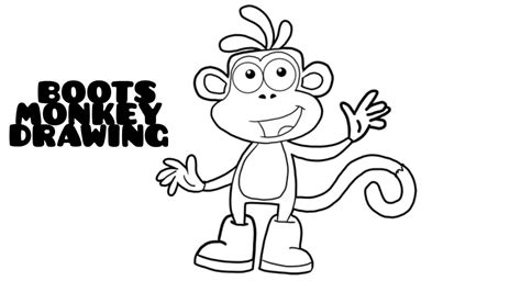 How to Draw Buji |Boots Monkey Drawing| Dora the Explorer character Drawing - YouTube