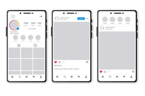 Free Vector | Instagram profile interface template with mobile phone