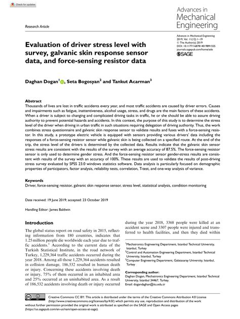 (PDF) Evaluation of driver stress level with survey, galvanic skin ...