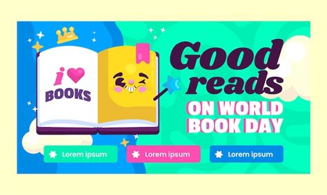 Free Vector | Flat world book day social media promo template