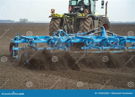 Seedbed Cultivator Working in Farm Field Editorial Stock Photo - Image ...