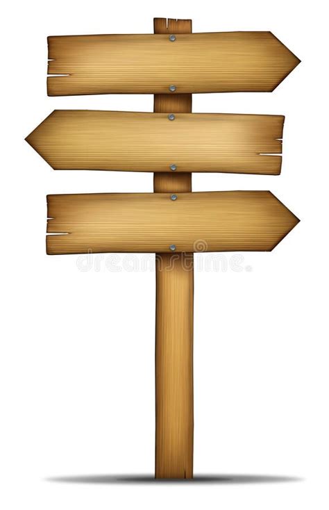 Wooden Directions Arrow Signs Illustration