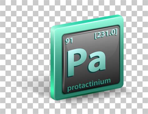 Protactinium chemical element. Chemical symbol with atomic number and atomic mass. 1868551 ...