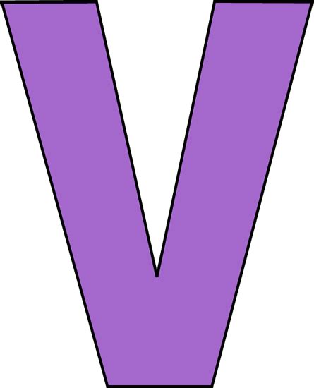 Purple Letter V Clip Art - Purple Letter V Image