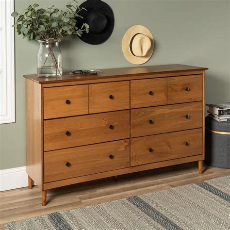 Walker Edison Furniture Company Classic Mid Century Modern 6-Drawer ...