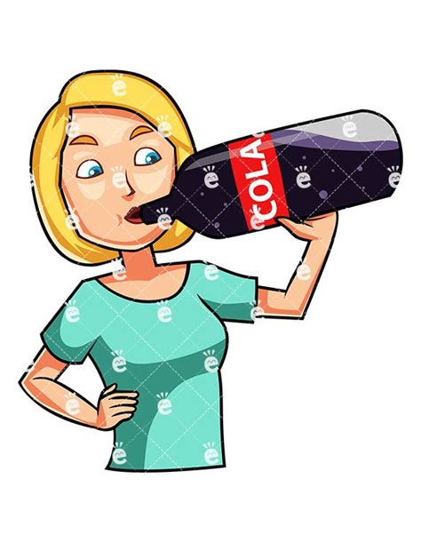 Woman Drinking A Cola Drink Cartoon Vector Clipart - FriendlyStock | Faces film, Cola drinks ...